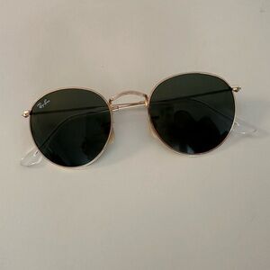 Ray-Ban Gold Frame Sunglasses with Dark Lenses